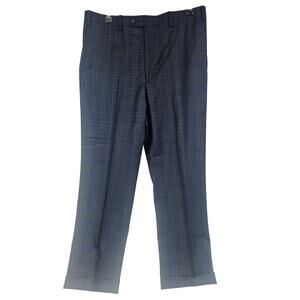 Aristo Eighteen Ari8to Plaid Stirling Wool Career Dress Pants Navy Green 40 3772